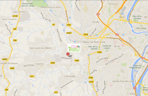 plan d'accès au 174 voie Romaine, Tassin La-Demi-Lune